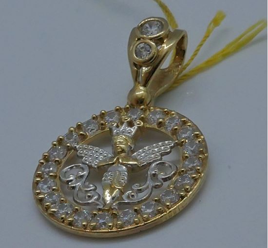 Picture of 10kt yellow gold pendant with angel ( czs ) 3.1 grams 851832-2