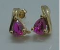 Picture of 14kt yellow gold earrings with red stones 2.1 grams 842874-3