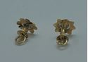 Picture of 14kt yellow gold sunflower gold earrings with diamonds 0.25pts, screw backs, 1.6 grams 823877-9