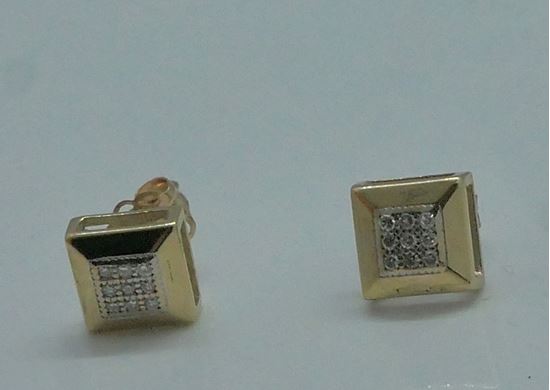 Picture of 14kt yellow gold stud earrings with czs 1.2 grams with 18 round diamonds 846218-3