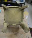 Picture of Vintage small chair 21"  with lion heads  good condition. not sure what it made of. some kind of plaster material. please look at all the pictures. 