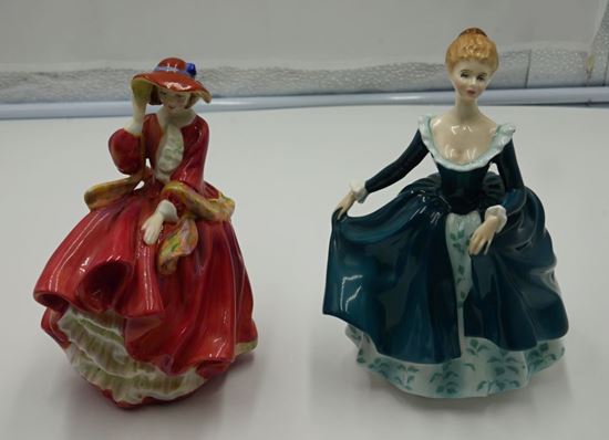 Picture of Lot of 2 Royal Doulton Figurines Top o' The Hill HN 1834 and Janine HN 2461 mint condition. 