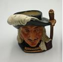 Picture of  Signed Royal Doulton Mug "Porthos, Athos, Aramis" One of Three Musketeers " 4" . pre owned. mint condition. Aramis signed by Michael Doulton  November 3rd 1982, Athos signed by Michael Doulton June 30st 1980, Porthos UNSIGNED.